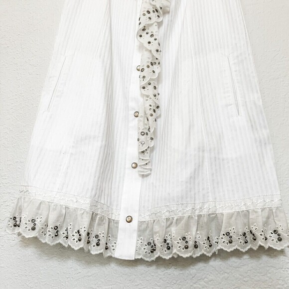 NWT Coach 1941 Ruffle Prairie Mini Dress Size 0 White - Picture 6 of 10